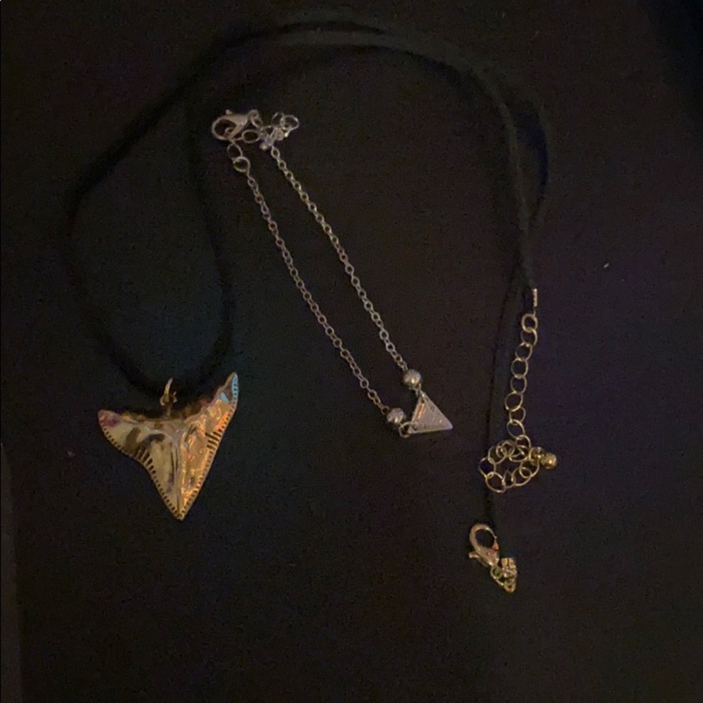 Triangle necklace with triangle bracelet